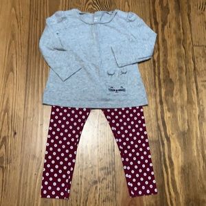 24 Months Grey & Burgundy Bunny Outfit